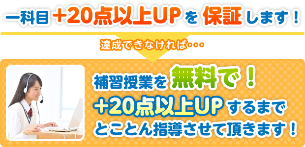 一科目 +20点以上UPを保証します!